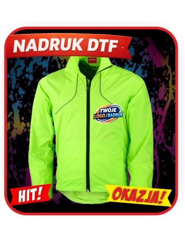 Wodoodporna kurtka odzież reklamowa DTF logo trwały nadruk pełny kolor