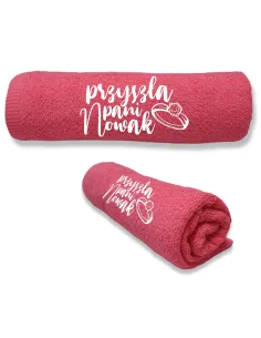 Ręcznik z Haftem Duży Ręcznik Haftem Prezent Narzeczonej
