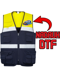 Kamizelka wielokieszeniowa ODZIEŻ REKLAMOWA NADRUK DTF Logo grafika 20sztuk