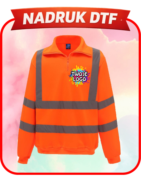 Bluza na zamkek odblaskowa firmowa PERSONALIZACJA NADRUK DTF Twoja grafika 10 SZT