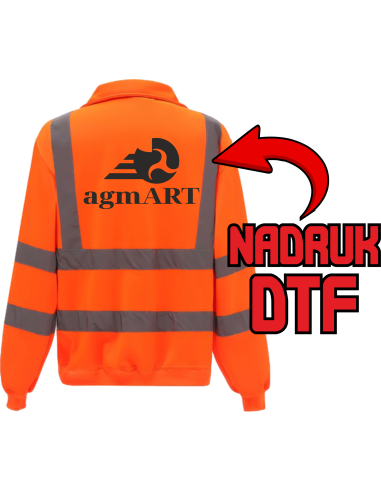 Bluza na zamkek odblaskowa ODZIEŻ REKLAMOWA NADRUK DTF Logo grafika 20sztuk