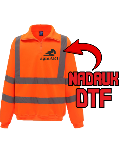 Bluza na zamkek odblaskowa ODZIEŻ REKLAMOWA NADRUK DTF Logo grafika 20sztuk