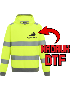 Bluza z kapturem odblaskowa ODZIEŻ REKLAMOWA NADRUK DTF Logo grafika 20sztuk