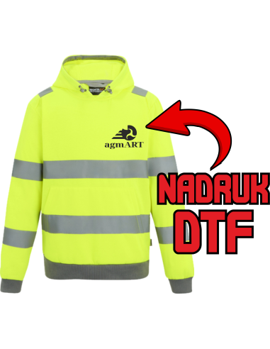 Bluza z kapturem odblaskowa ODZIEŻ REKLAMOWA NADRUK DTF Logo grafika 20sztuk