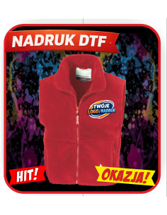 Bezrękawnik dziecięcy odzież reklamowa DTF logo trwały nadruk pełny kolor