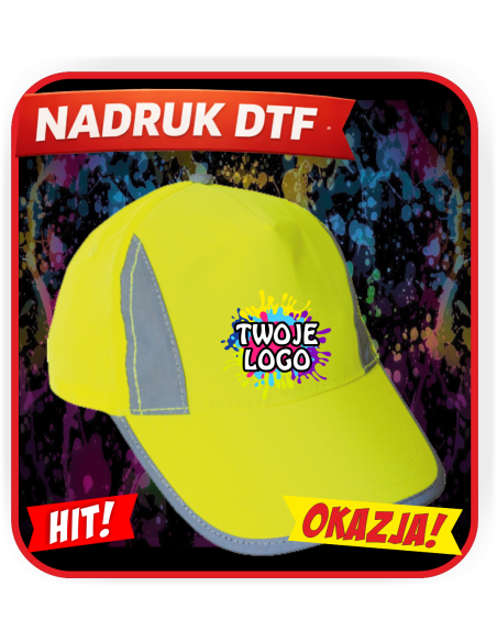 Dziecięca czapka odblaskowa odzież reklamowa DTF logo trwały nadruk pełny kolor