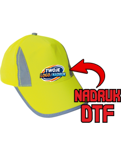 Dziecięca czapka odblaskowa ODZIEŻ REKLAMOWA NADRUK DTF Logo grafika 20sztuk