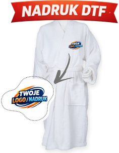 Szlafrok kąpielowy unisex odzież reklamowa DTF logo trwały nadruk pełny kolor