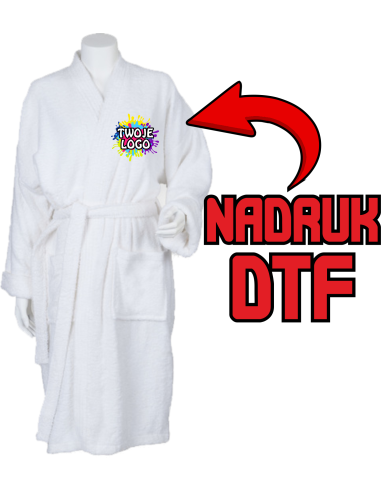 Szlafrok kąpielowy unisex ODZIEŻ REKLAMOWA NADRUK DTF Logo grafika 20sztuk