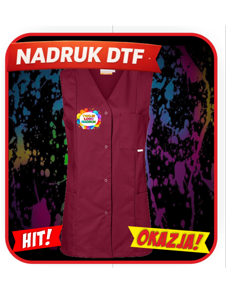 Tunika damska luźna odzież reklamowa DTF logo trwały nadruk pełny kolor