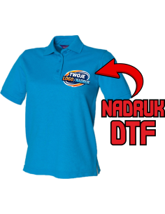 Damska koszulka polo ODZIEŻ REKLAMOWA NADRUK DTF Logo grafika 20sztuk