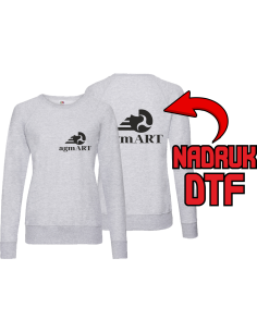 Damski lekki sweter odzież reklamowa DTF logo trwały nadruk pełny kolor