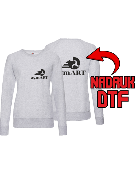 Damski lekki sweter odzież reklamowa DTF logo trwały nadruk pełny kolor