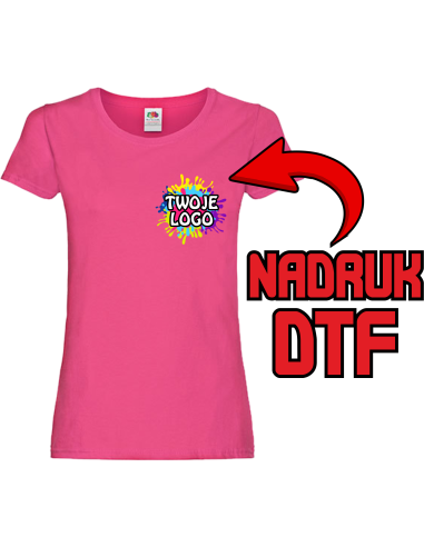 T-shirt damski ODZIEŻ REKLAMOWA NADRUK DTF Logo grafika 20sztuk
