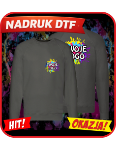 Lekki sweter męski odzież reklamowa DTF logo trwały nadruk pełny kolor
