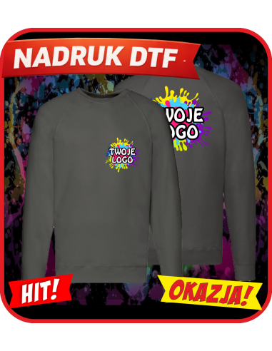 Lekki sweter męski odzież reklamowa DTF logo trwały nadruk pełny kolor