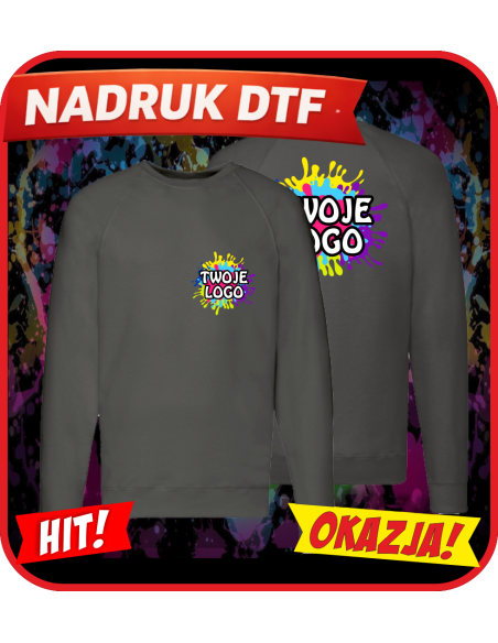 Lekki sweter męski odzież reklamowa DTF logo trwały nadruk pełny kolor