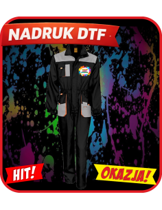 Lekki kombinezon odzież reklamowa DTF logo trwały nadruk pełny kolor