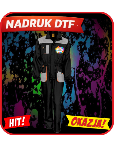 Lekki kombinezon odzież reklamowa DTF logo trwały nadruk pełny kolor