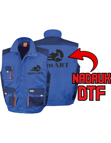 Kamizelka robocza ODZIEŻ REKLAMOWA NADRUK DTF Logo grafika 20sztuk
