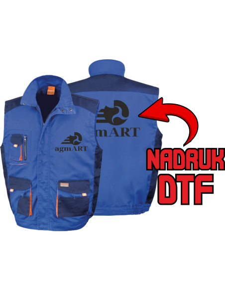 Kamizelka robocza ODZIEŻ REKLAMOWA NADRUK DTF Logo grafika 20sztuk