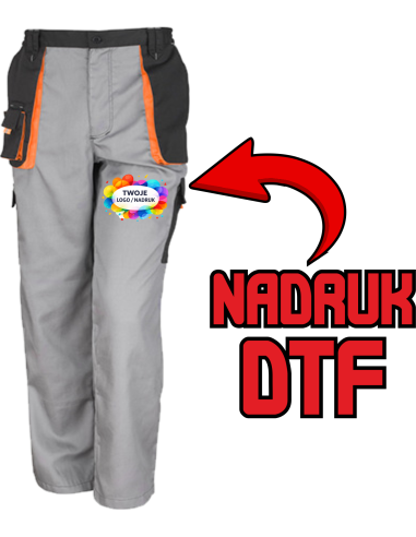 Spodnie lekkie robocze ODZIEŻ REKLAMOWA NADRUK DTF Logo grafika 20sztuk