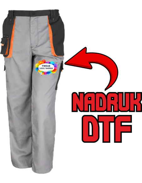 Spodnie lekkie robocze ODZIEŻ REKLAMOWA NADRUK DTF Logo grafika 20sztuk