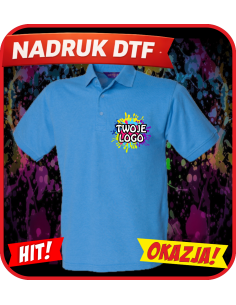 Męska koszulka polo odzież reklamowa DTF logo trwały nadruk pełny kolor