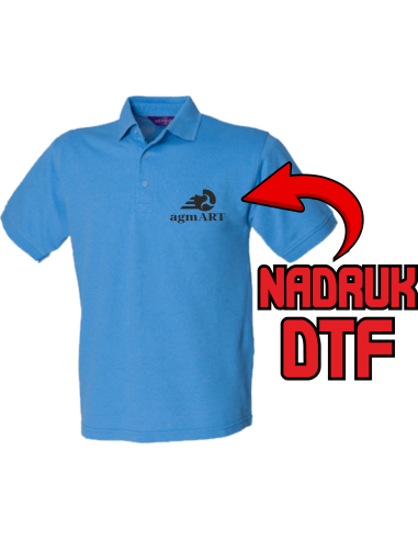 Koszulka Męska polo ODZIEŻ REKLAMOWA NADRUK DTF Logo grafika 20sztuk