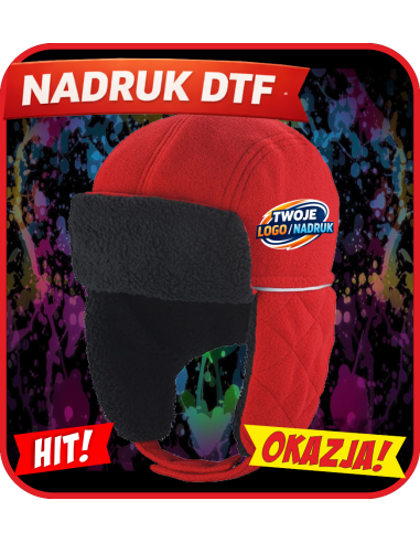 Czapka zimowa odzież reklamowa DTF logo trwały nadruk pełny kolor