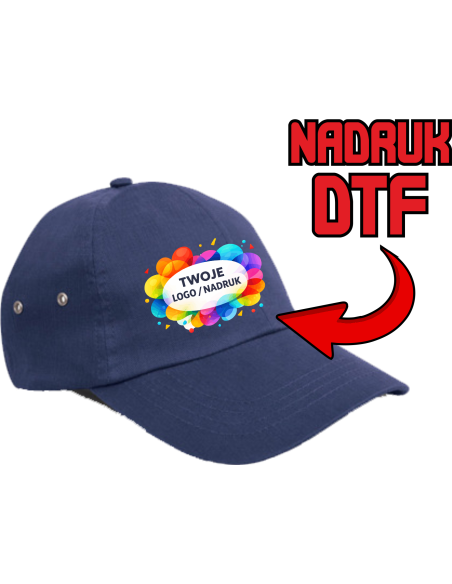 Czapka z daszkiem ODZIEŻ REKLAMOWA NADRUK DTF Logo grafika 20 sztuk