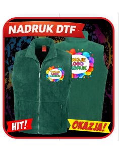 Kamizelka męska polar odzież reklamowa DTF logo trwały nadruk pełny kolor
