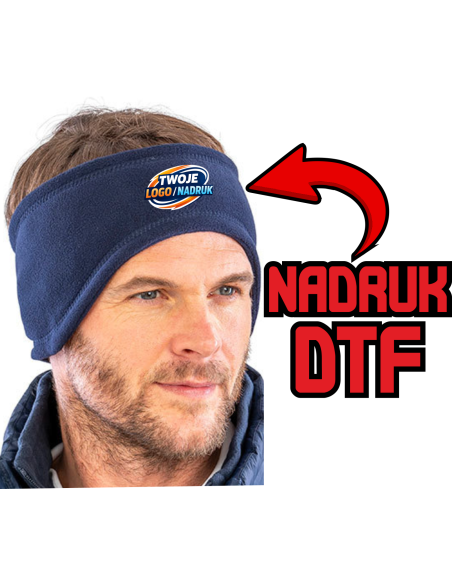 Opaska na głowe odzież reklamowa DTF logo trwały nadruk pełny kolor