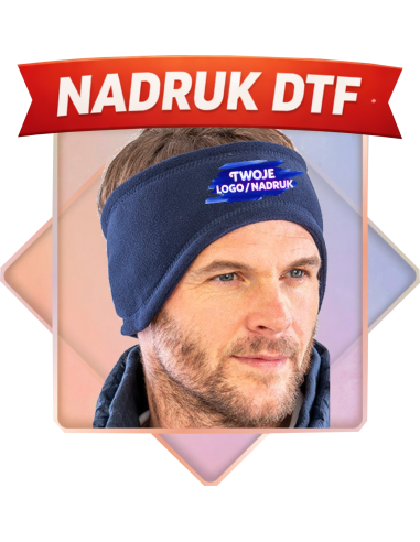 polarowa Opaska na głowe ODZIEŻ REKLAMOWA NADRUK DTF Logo grafika 20sztuk