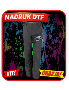 Spodnie ze stretchem odzież reklamowa DTF logo trwały nadruk pełny kolor