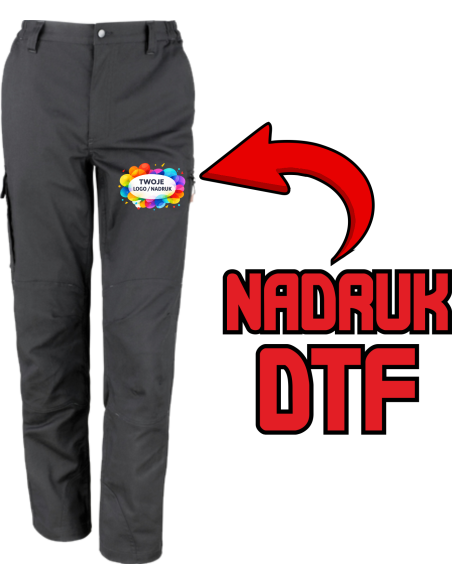 ODZIEŻ REKLAMOWA Spodnie ze stretchem NADRUK DTF Logo grafika 20sztuk