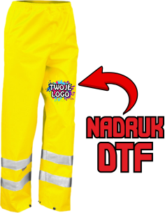 ODBLASKOWE Ochronne Spodnie ODZIEŻ REKLAMOWA NADRUK DTF Logo 20sztuk