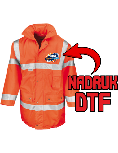 ODBLASKOWA Kurtka ochronna ODZIEŻ REKLAMOWA NADRUK DTF Logo grafika 20sztuk