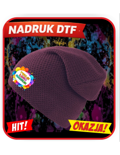 Czapka zimowa oversize odzież reklamowa DTF logo trwały nadruk pełny kolor