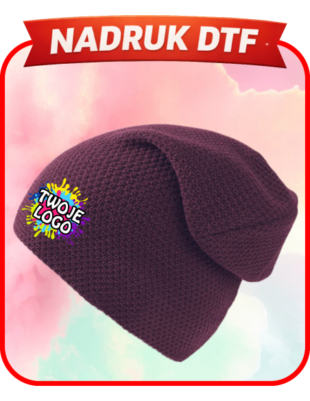 oversize Czapka zimowa firmowa PERSONALIZACJA NADRUK DTF Twoja grafika 10 SZT