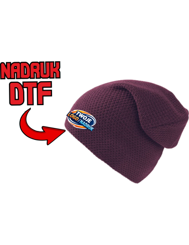 zimowa Czapka oversize ODZIEŻ REKLAMOWA NADRUK DTF Logo grafika 20sztuk