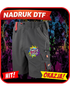 Spodenki robocze Unisex odzież reklamowa DTF logo trwały nadruk pełny kolor