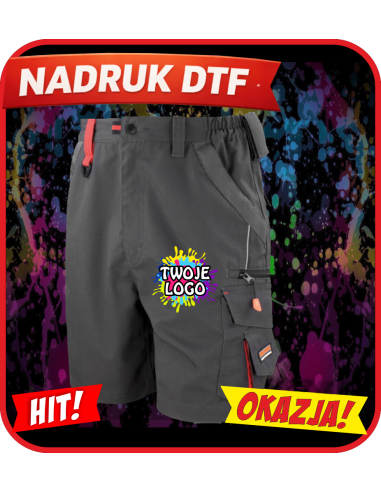Spodenki robocze Unisex odzież reklamowa DTF logo trwały nadruk pełny kolor