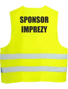 Kamizelka Odblaskowa 1 szt Nadrukiem Tył Sponsor Imprezy