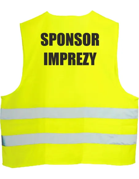 Kamizelka Odblaskowa 1 szt Nadrukiem Tył Sponsor Imprezy