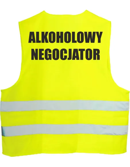 Kamizelka Odblaskowa Nadrukiem Tył Alkoholowy Negocjator