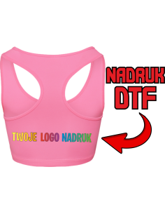 Krótki Sportowy Top ODZIEŻ REKLAMOWA NADRUK DTF Logo grafika 20sztuk