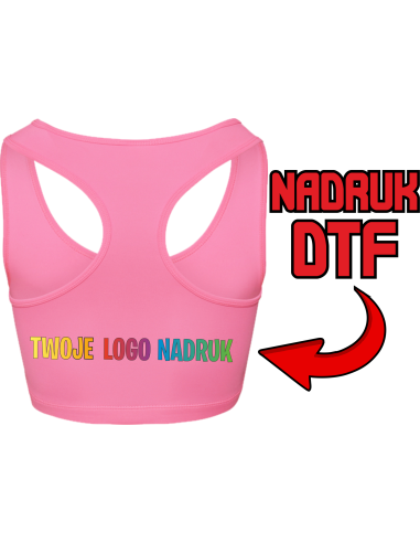 Krótki Sportowy Top ODZIEŻ REKLAMOWA NADRUK DTF Logo grafika 20sztuk