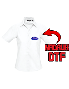Koszula Damska na krótki rękaw ODZIEŻ REKLAMOWA NADRUK DTF Logo 20sztuk