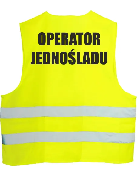 Kamizelka Odblaskowa Nadrukiem Tył Operator Jednośladu